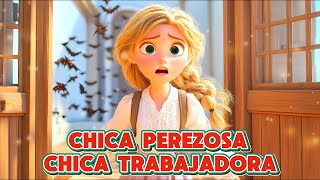 La chica perezosa y la chica trabajadora - Cuentos infantiles para dormir en Español #dibujos