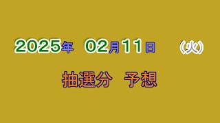 宝くじ　NumSR予想　2025-02-11　（火）