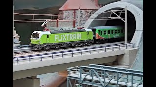 Running Trains Roco Flixtrain with Vectron and Marklin Rivarossi Talgo with Roco BR103