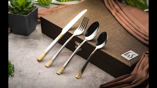 FnS August 24 Pc Premium Cutlery Set With Leatherette Box Packaging