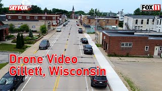 Drone video of Gillett, Wisconsin