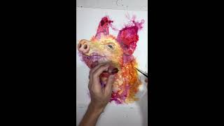 Painting a Pig demo: Yupo paper and ink