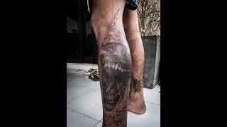 สักขางานเหมือนรอบแรก(ยังไม่เสร็จ)⚔ : Athit X Tattooink รับสักลายจันทบุรี