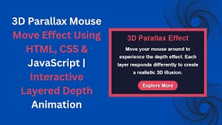🎮 3D Parallax Effect with HTML, CSS, and JavaScript | Mouse Move Animation Tutorial 🖱️✨
