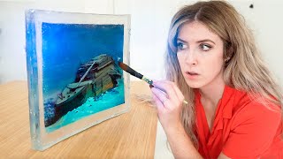 I Painted A 3D Layered Resin Painting?! (this is SO WEIRD!!)