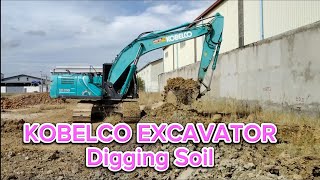 📣KOBELCO EXCAVATOR Digging The Ground For Building Construction #kobelco #digger  #excavator #shorts