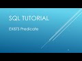 SQL Tutorial - EXISTS