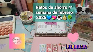 Retos de ahorro 4°semana de Febrero 2025 🍀💰💖 #retosdeahorro #ahorrochallenge #sistemadesobres