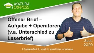 Offener Brief – Aufgabe + Operatoren - Zentralmatura Deutsch September 2020 #11