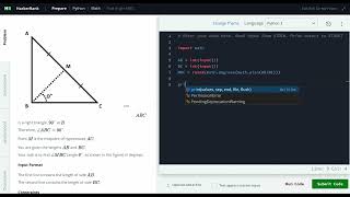 Hackerrank Python Solution #1 Math - Python: Find Angle MBC