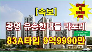 [속보] 광명 유승한내들 라포레 444세대 분양(입주자모집공고)  + 청약전 꼭 알아둘 사항 + 광명 아파트 + 광명 부동산