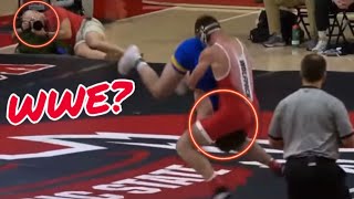 ILLEGAL WWE MOVE DURING NCAA WRESTLING MATCH