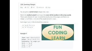 228 Summary Ranges |array|leetcode 228| Summary Ranges|leetcode problem|leetcode question
