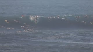 Canoe Surfing Waimea Bay on Opening Day 2021 - Shannon Reporting