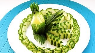 Cucumber Show | Vegetable Carving Garnish | Cucumber Peacock