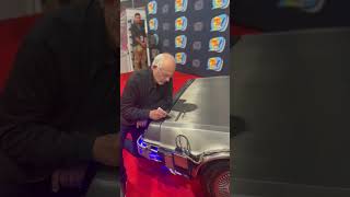 DOC BROWN signing the Delorean Time Machine at Comic Con #backtothefuture