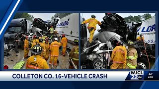 Deadly 16-vehicle crash reported on I-95 in South Carolina