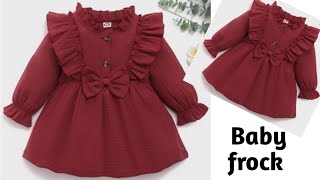 सर्दियो के लिए Beautiful Full sleeves baby frock | Full sleeves baby frock design