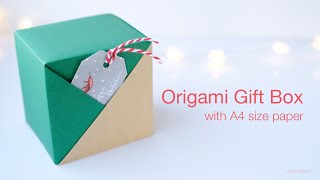 How to fold Origami gift Box with A4 size paper (Giuseppi Baggi)