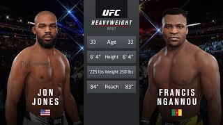 Jon Jones Vs Francis Ngannou UFC 4 (HARD)(1ST ROUND KNOCKOUT??)