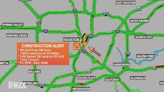 Gulf Freeway to close this weekend heading north in downtown Houston