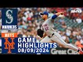 Mets vs Mariners (8/9/2024) | NY Mets Highlights | SNY