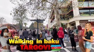 Walking Tour Baku City Nizami Street | Baki Azerbaijan Tarqovu Pre-Christmass Walk