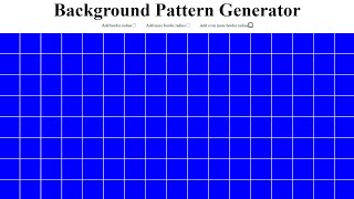 Background Pattern Generator, HTML, CSS and JS