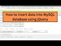 How to insert data into MySQL database using jQuery || How to insert data using Ajax in PHP