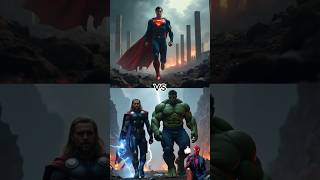 superman vs hulk and thor (Fight Battle Marvel VS DC Fanmade) #avengers #shorts #marvel #spiderman