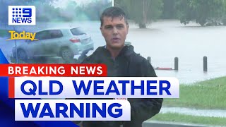 Flash flooding on Gold Coast as wild weather system hits the state | 9 News Australia