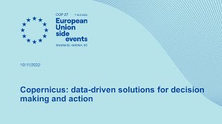 Copernicus: data-driven solutions for decision making and action