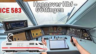 280 km/h in dense fog | ICE 583 Hanover main station - Göttingen | ICE cab ride