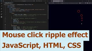 Mouse click ripple effect. JavaScript, HTML, CSS.