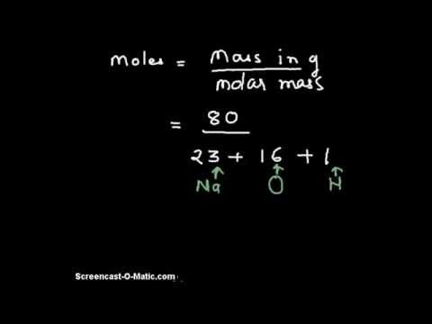 How many moles of NaOH are present in 80g of NaOH? How many moles of NaOH are present in 80g of NaOH?