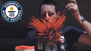 Most straws in a beard - Guinness World Records