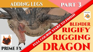Rigging Dragon! ADDING Legs P1 Blender animation tutorial using Rigify free addon tutorial Part #3
