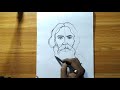 how to draw rabindranath tagoe easy line drawing for 22 shrabon special rabidranath thakur drawing