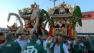 令和6年 播州福崎 熊野神社秋祭り宵宮 ウシオ精工に屋台集結