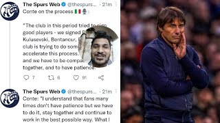 Antonio Conte on His Tottenham Spurs Future: Says "Fans Need to have Patience"