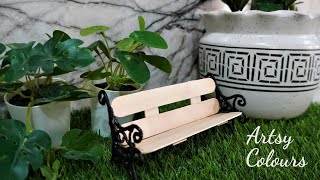 DIY Miniature Park Bench l Simple and Easy DIY Craft l Artsy Colours