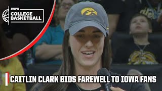 Caitlin Clark bids farewell to Iowa fans 🙌 | ESPN College Basketball