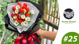 Strawberry Bouquet Design - Flower Bouquet Wrapping Tutorial \u0026 Ideas