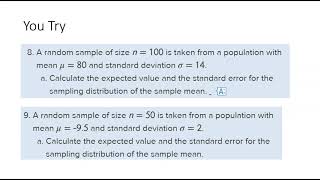 Sampling Distribution of the Sample Mean (7.1 + 7.2)