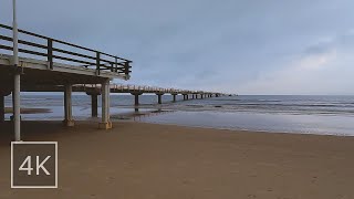 Relaxing Walk at Cloudy Beach ☁️ Ahlbeck 🇩🇪 Usedom - Nature \u0026 Ocean Sounds - 4K