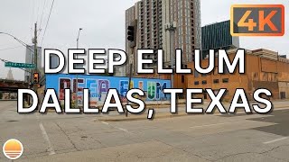 Downtown and Deep Ellum Dallas, Texas USA. An UltraHD 4K Real Time Driving Tour.