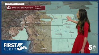 Cold weather advisories are in place for parts of southern Colorado