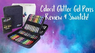 Colorit Glitter Gel Pens Review \u0026 Swatch!