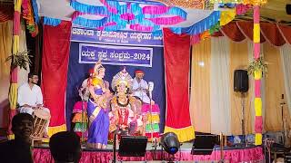 Vinaya Naik as Lakshmi Aishwarya Naik as Vishnu in Tulasi Jalandhara Yakshagana.