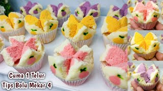 VIRAL DI NEGARA TETANGGA, Cutton Steam Cake‼️Resep Bolu Kukus Mekar Motif Buah Tanpa Air Soda